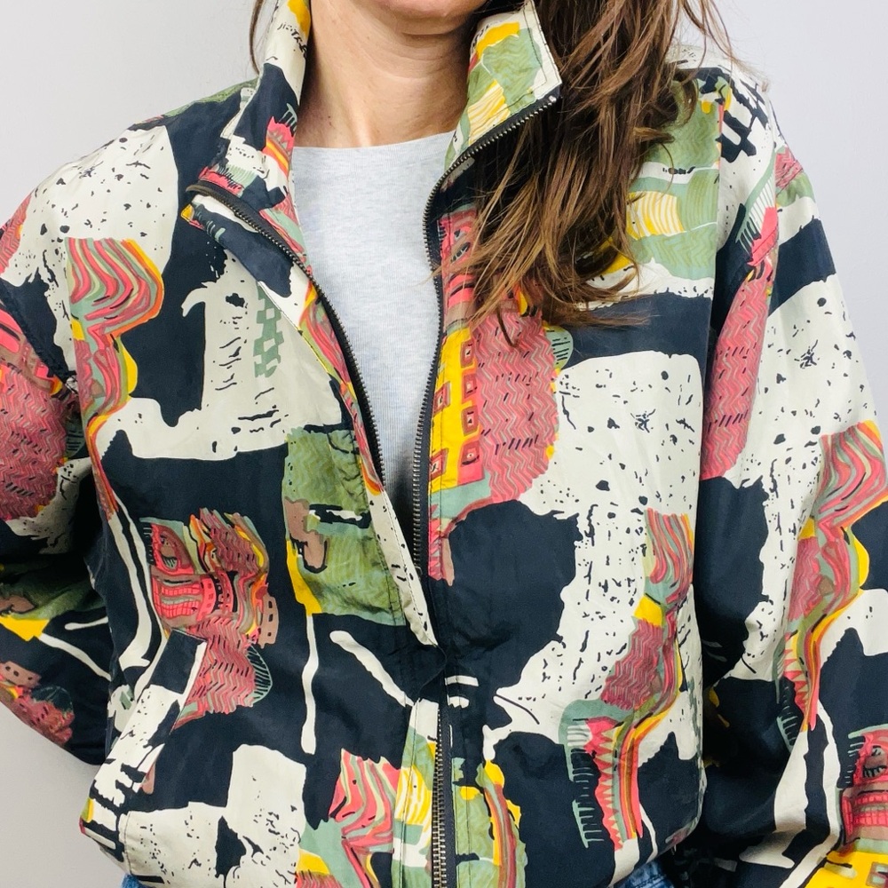 Vintage Fuda International Silk Windbreaker Bomber Jacket — 1990s — Size MPetite